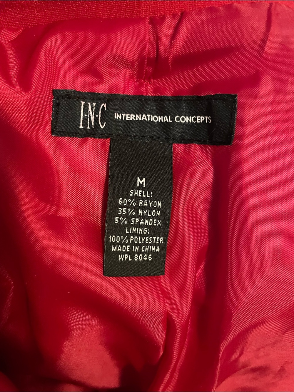 INC International Concepts Red Satin-Look Jacket - Picture 9 of 10